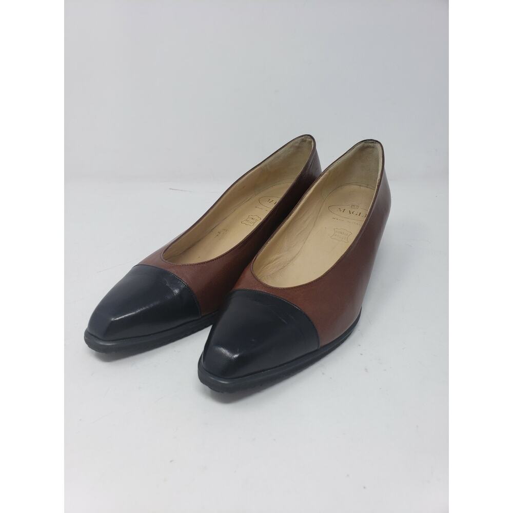 Vtg Narrow Bruno Magli Made Italy Short Heels Burgundy/Wine Red Womens Sz 7.5 AA